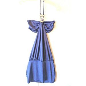 Fashion Nova Symphony Cutout Bodycon halter dress with necklace purple lilac,S